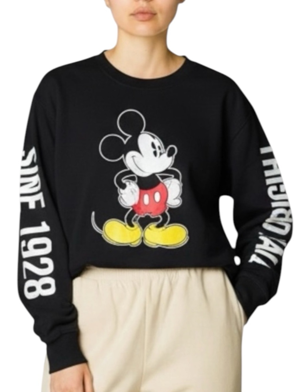 DISNEY Mickey Mouse “The Original Mickey Mouse 1928” Sweatshirt in Black Size M